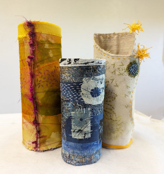 3-D vases for your home decor using paper and fabric